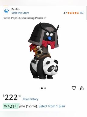 Funko Pop! Mushu Riding Panda 6". New